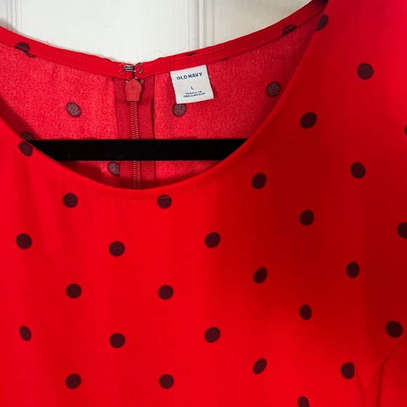 Old Navy Red Polkadot Flowy Sleeve Dress Size Large - Picture 3 of 3